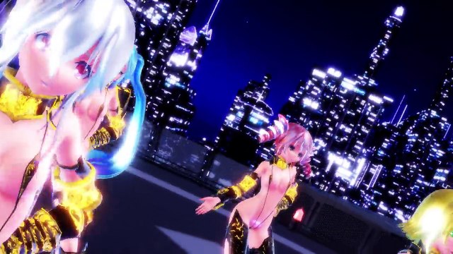[MMD] R 18 一騎当千/Ikkitousen (Tda Knights Miku, Rin, Teto, Haku, Luka) 1440p