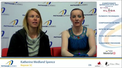 Championnats québécois d'été 2017 / Junior Dames Prog. court Gr.1