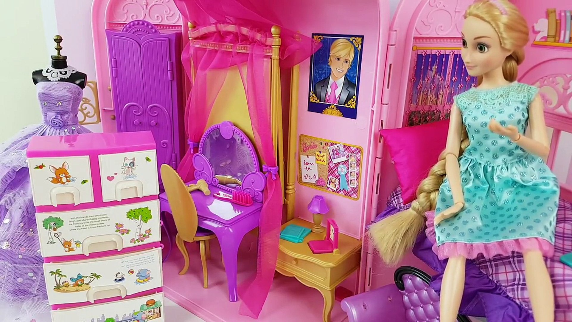 Rapunzel cuida del Bebé Lil Cutesies Doll la habitación de princesas Barbie  - Dailymotion Video