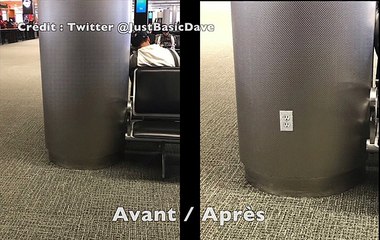 Fausse prise électrique aéroport.