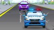 The Police Car w Little Pink Car and Cop Cars Race | Service Cars & Trucks Cartoon for children