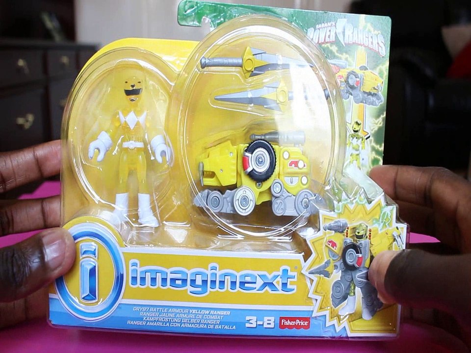 SABANS POWER RANGERS  UNBOXING DRY97 BATTLE ARMOUR YELLOW RANGER FISHER PRICE IMAGINEXT Toys REVIEW