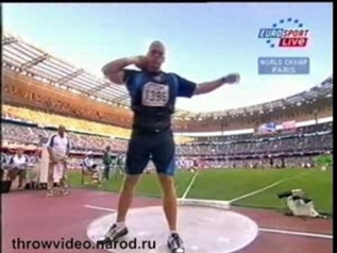 Athlé mondiaux 2003 lancer poids John Godina