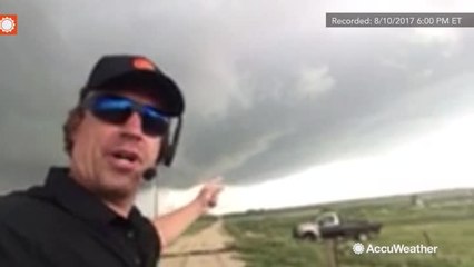 Reed Timmer tracks developing storm outside Kit Carson, Colorado