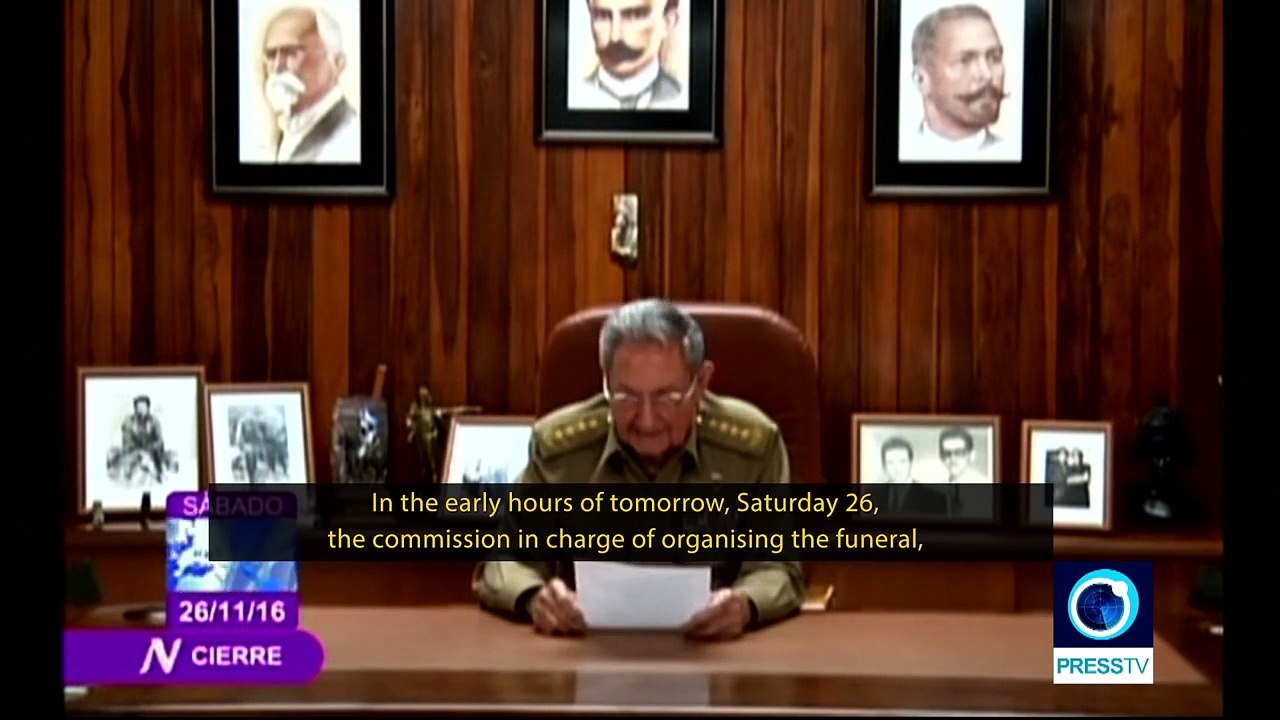 President Raul Castro announces Fidel Castros death on state television