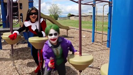 Frozen Elsa vs Poison Ivy vs Joker vs Catwoman vs Venom Captain America Real Life Superher