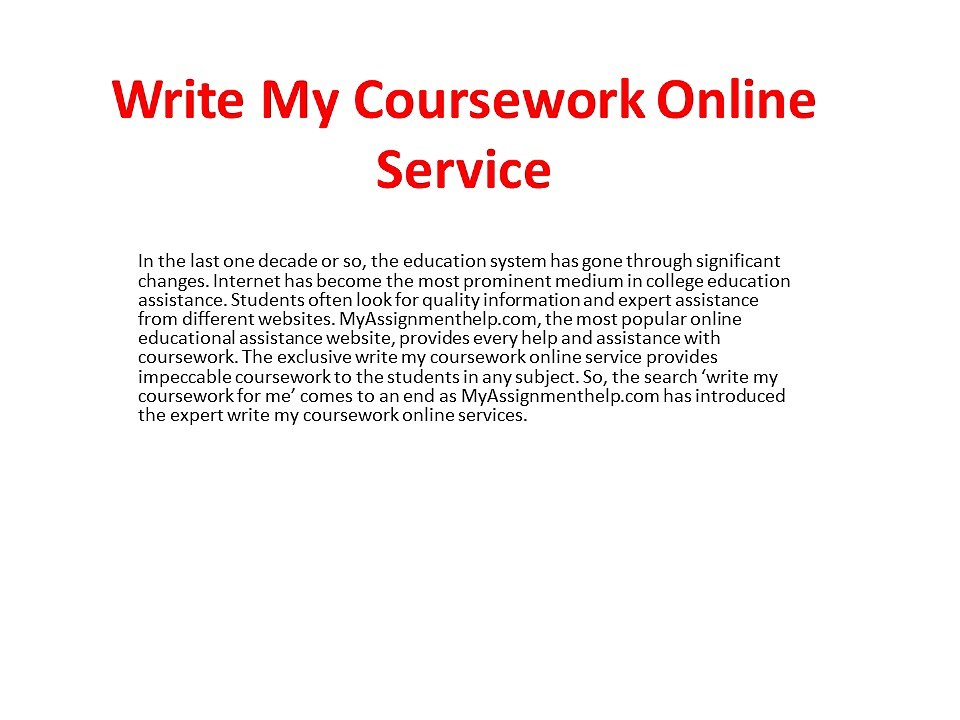 Write My Coursework For Me Online Service