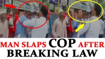 Thane man slaps traffic cop for being stopped as he jumps red light, Watch | Oneindia News