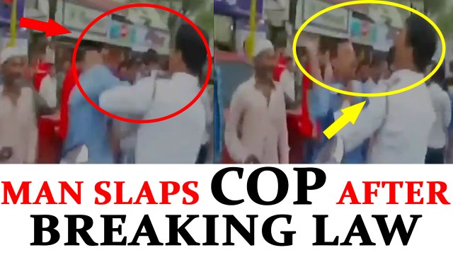 Thane man slaps traffic cop for being stopped as he jumps red light, Watch | Oneindia News