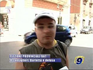 PROVINCIALI BAT. 4 consiglieri, Barletta e' delusa