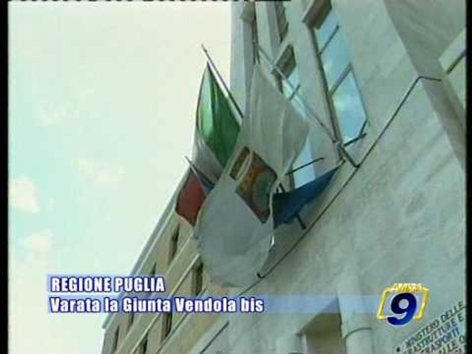 REGIONE PUGLIA. Varata la Giunta Vendola BIS
