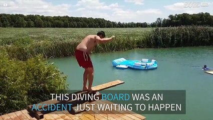 Disastrous diving board fail