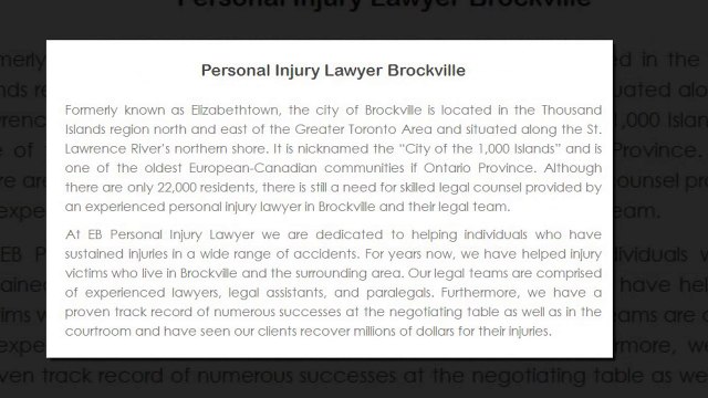 Injury Lawyer Brockville ON - EB Personal Injury Lawyer (800) 314-8169