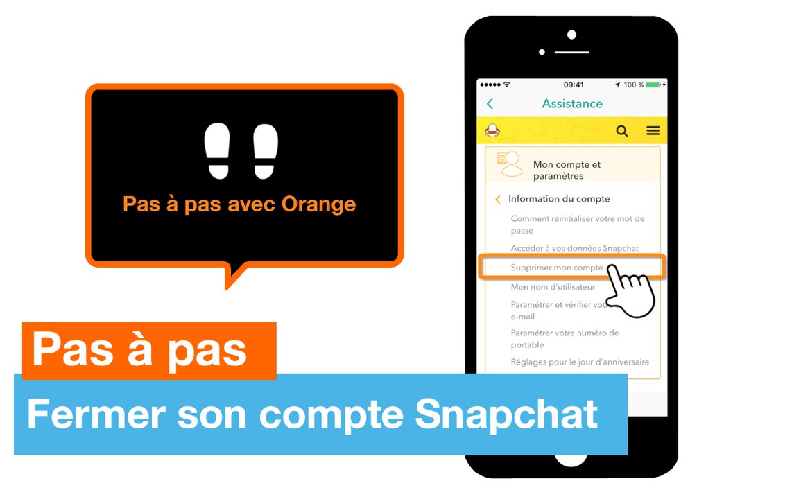Pas à pas - Fermer son compte Snapchat - Orange