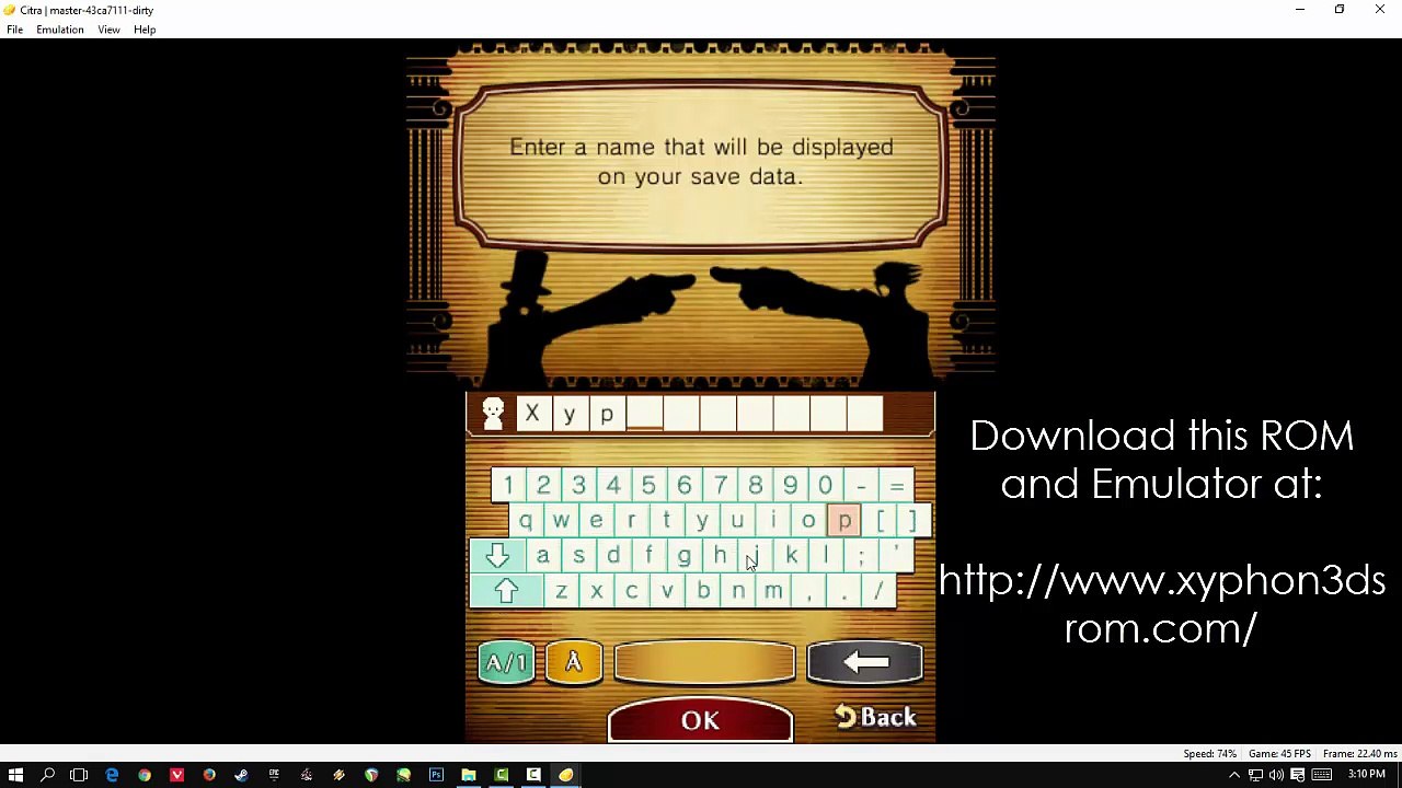 Professor Layton vs Phoenix Wright - Ace Attorney WIN10 Citra Emulator Gameplay PC