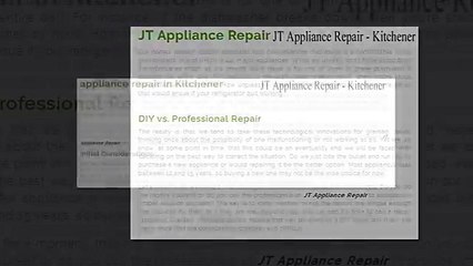 Appliance Repair In Kitchener ON - JT Appliance Repair (519) 957-2057