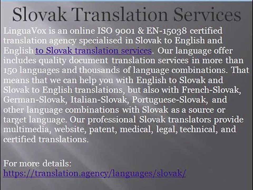Slovak Translation Services