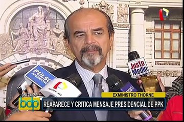 Alfredo Thorne cuestiona discurso presidencial de Pedro Pablo Kuczynski