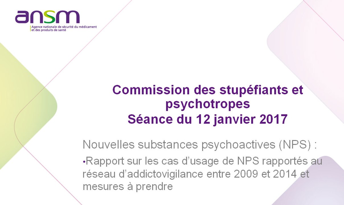 Rapport sur les cas d’usage de NPS rapportés au réseau d’addictovigilance entre 2009 et 2014 et mesures à prendre