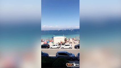 Mini tornade sur une plage à Antibes !