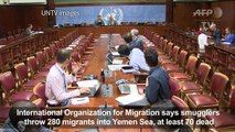 At least 56 dead as smugglers throw 300 migrants into Yemen sea