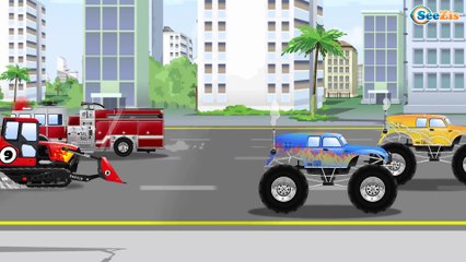 Мультики про Машинки! Экскаватор Грузовичок и Кран в Городке! Видео для детей 2017