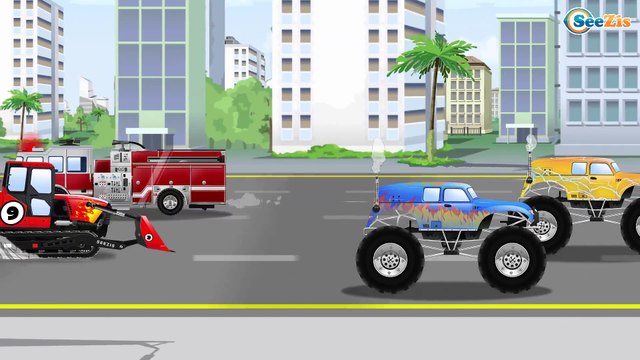 Мультики про Машинки! Экскаватор Грузовичок и Кран в Городке! Видео для детей 2017