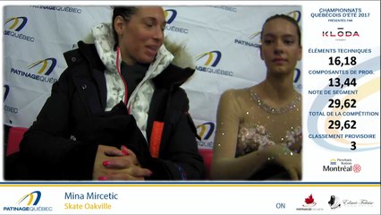 Championnats québécois d'été 2017 / Junior Dames prog. court Gr.2