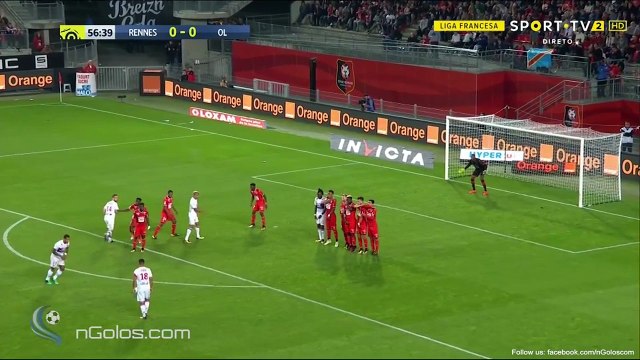 Memphis Depay Free Kick Goal vs Rennes (0-1)