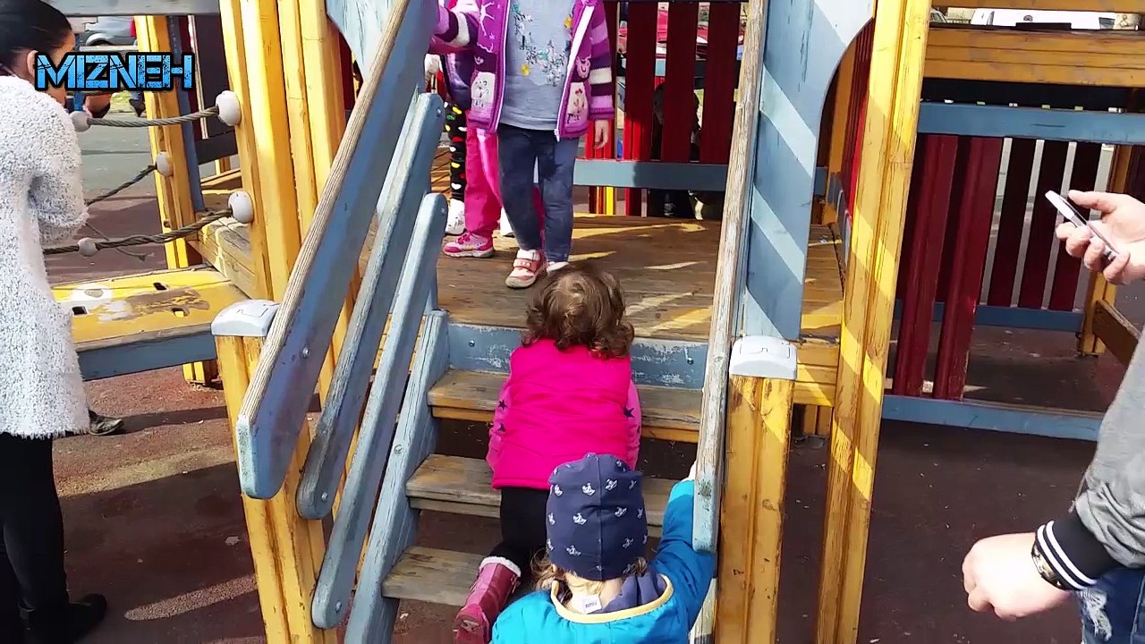 Baby at the crowded playground