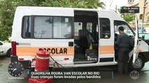 Bandidos roubam van escolar com duas crianças em Niterói