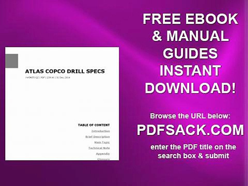 Atlas Copco Drill Specs