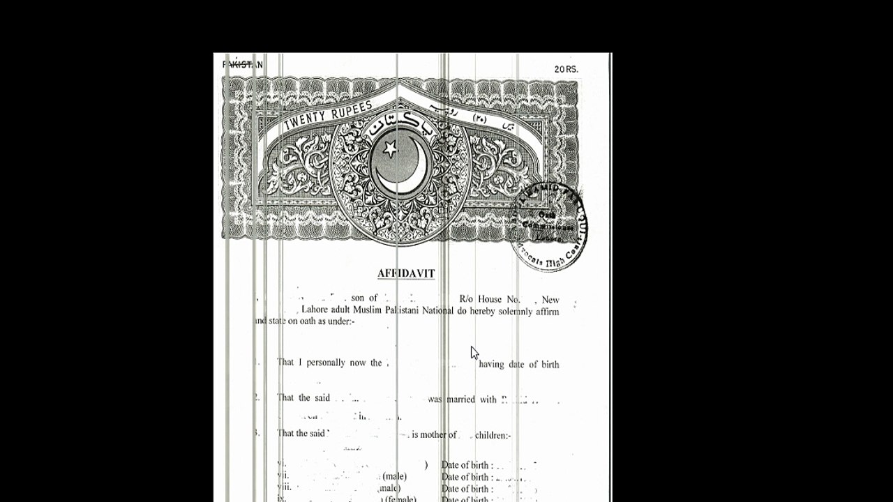 PAKISTAN AFFIDAVIT