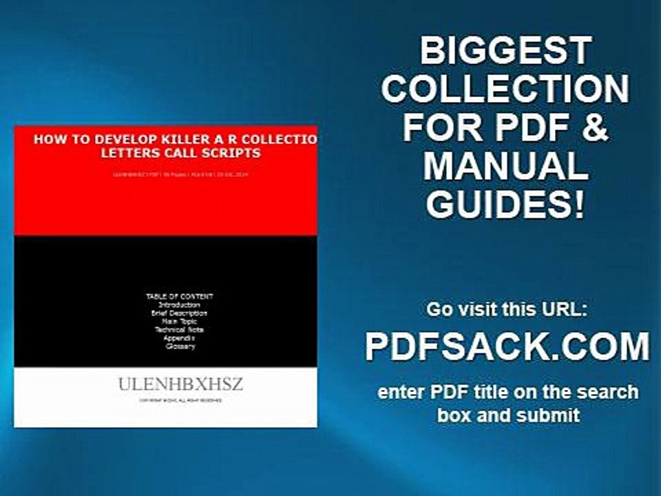 How To Develop Killer A R Collection Letters Call Scripts