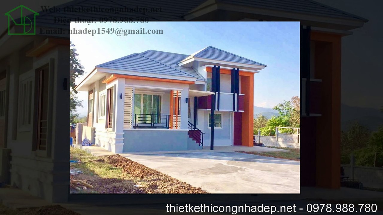 Mẫu nhà cấp 4 mái thái có gác lửng siêu đẹp