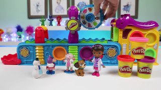 Disney Jr Doc McStuffins and Friends Visit Play Doh Mega Fun Factory Playset to Open Surprise Toys!--cWz_pfkBL4