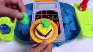 Feeding Play Doh Drill N Fill BBQ Barbecue Playset and Toy Velcro Cutting Fruit & Toy Microwave!-KLffAXoKwjk