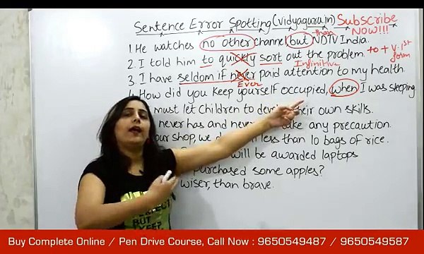 IBPS 2017 Preparation & SSC CGL English Classes- Grammar Tricks for Sentence Errors