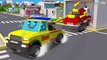 Learn Colors & Vehicles Fire Truck & Police car w Monster Trucks! 3D Animation Cars & Truck Stories