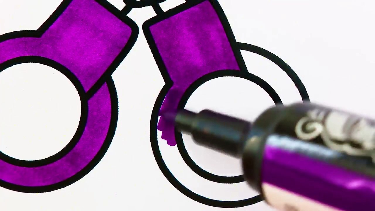 How to Draw Toy Police Set for Kids | Coloring Pages Kit Security | Art Color with Colored