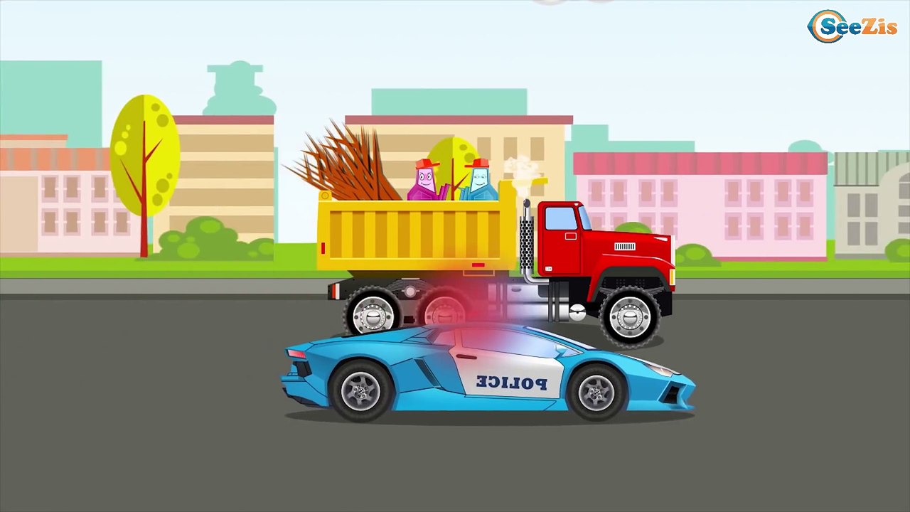 Le Dépanneuse Jaune et Voiture de police pour bébés - Dessin animé français - Voitures Pour Enfants