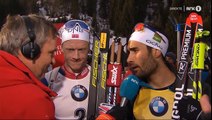 Bø brothers, Ole Einar Bjørndalen & Martin Fourcade after pursuit VM Hochfilzen 2017