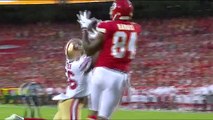 Foster nearly intercepts pass thrown by Smith