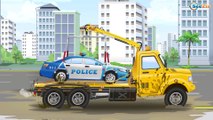 Tow Truck w Police Car & Monster Truck Kids Video Emergency Cars NEW Cartoons
