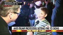 (CNN IS FAKE NEWS) Drew Careys son starting a fire at Trump protest says screw our presid