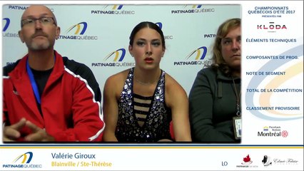 Championnats québécois d'été 2017 / Senior Dames Prog. court