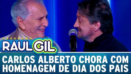 Carlos Alberto chora com homenagem de Dia dos Pais