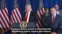 Trump condemns 'egregious' Virginia violence 'on many sides'
