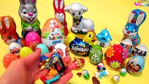 Easter surprise eggs and toys Kinder chocolate bunny Easter christmas santa surprises for