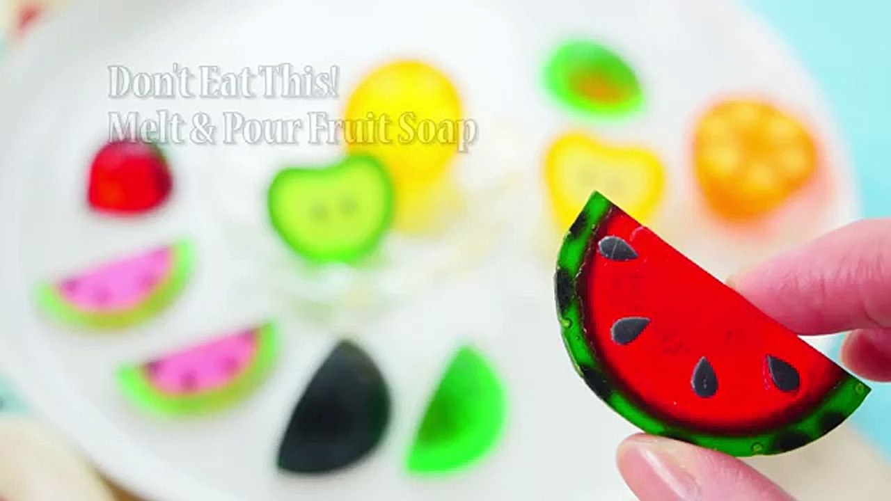 DIY Melt & Pour Fruit Soap (Dont Eat This!) 手作りフルーツ石けん グリセリンクリアソープ MPソープ 自由研究にも